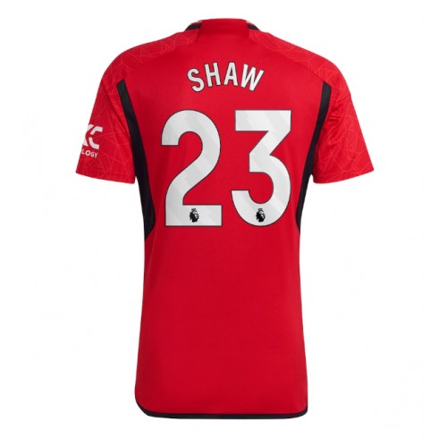 Fotbalové Dres Manchester United Luke Shaw #23 Domácí 2023-24 Krátký Rukáv